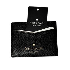 NWT Kate Spade Black and Gold Card Holder